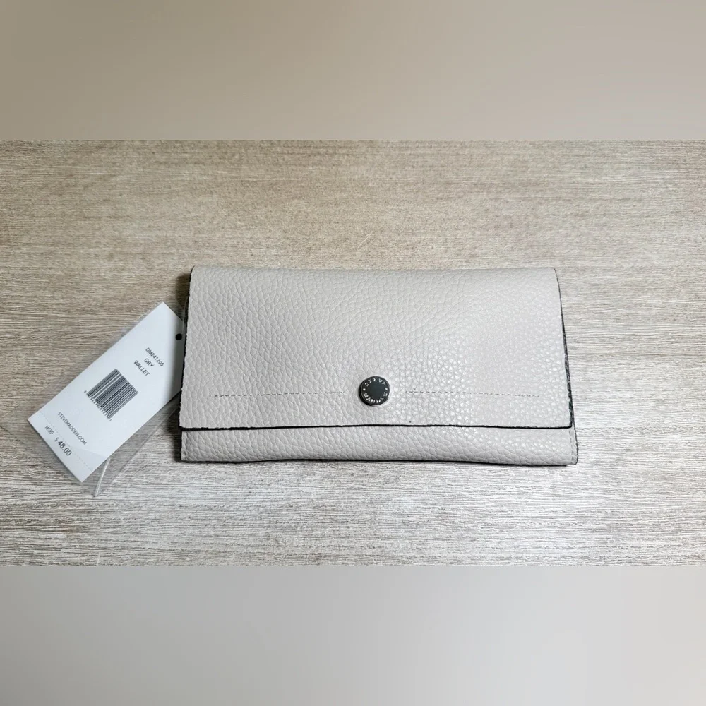 NWT Steve Madden Wallet Brandie Style Cream Grey Pebble Women Brand New